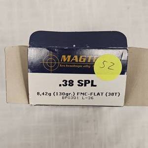 lot 52 image: Box 38 Special Magtech(missing 4 rounds)