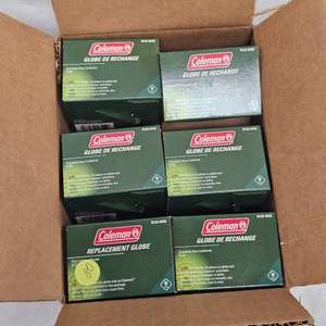 lot 80 image: Coleman Like New 6 Pack Replacement Globes #5132