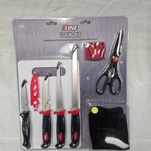 lot 119 image: Pline Fish Filleting Kit w4 Knives, Like New, In Package