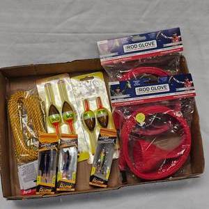 lot 120 image: Rod Glove Socks, Slip Bobbers, and Lures