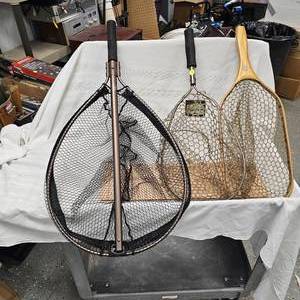 lot 128 image: Adams Built Fly Fishing Nets, 3 total
