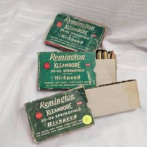 lot 141 image: Rem 30.06(2 Full Boxes) and One Box Empties