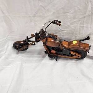 lot 143 image: Custom Handmade Harley Davidson Wood Motorcycle