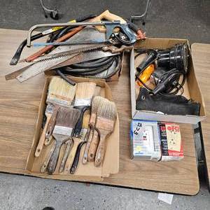 lot 188 image: Lot of Saws, Gas Line, Paintbrushes, GFI Outlets