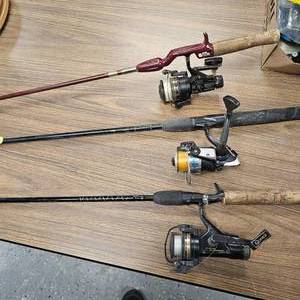 lot 183 image: 3 Spinning Rod Combos, Shakespere Etc