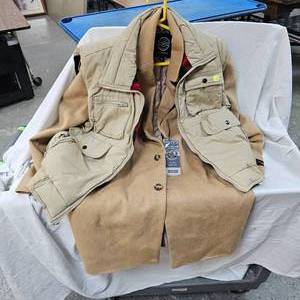 lot 160 image: Like New, JM Hagger Coat, Medium, and Hunting Vest
