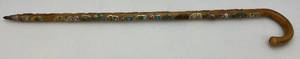 Antique German /Swiss Walking Stick With 31 Badges 35"