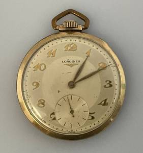 lot 10 image: RARE Vintage Longines-Whittnauer Three Star 10K Gold Filled Manual Wind Mens Watch (Missing Back)