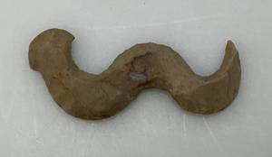 lot 11 image: Est. $150.00- $300.00 Antique Native Stone Carved Snake PendantTool Artifact  1 18 x 2