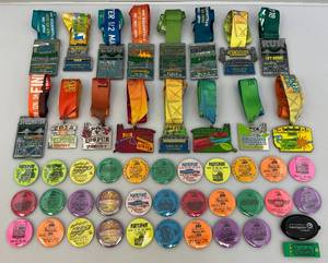 lot 18 image: Misc. Vintage Buttons And Marathon Medallions