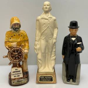 lot 37 image: Misc.1970s Collectible Figural Decanters Including Jim Beam And Kraus Empty)