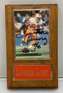lot 67 image: Lawrence Dawsey Autographed Card On Plaque