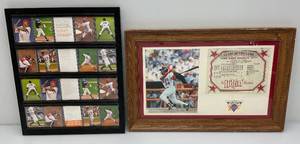 lot 70 image: Star Of The Game Framed KIRBY PUCKETT Picture And More 15 x 23 Trading Cards Multi Card Holder Frame