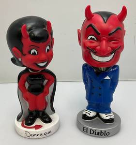 lot 98 image: Vintage El Diablo And Demonique Bobble Heads