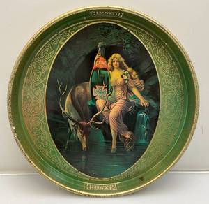 lot 121 image: 1970s - 80s Clysmic Table Water Metal Serving Tray