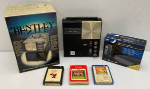 lot 147 image: Vintage Electronics Including Bentley Portable Deluxe Portable Black & White TV, 8 Auto Eight Portable Am Radio And 8 Track Tape Player And RCA Digital TV Converter