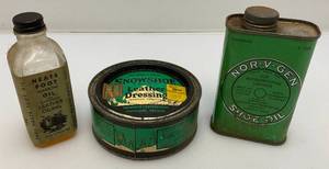 lot 169 image: Vintage Leather And Shoe Oil And Dressing