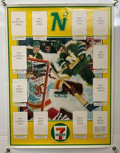 lot 173 image: 18 x 24 Vintage North Stars (7 Eleven) Collectible Cards Poster