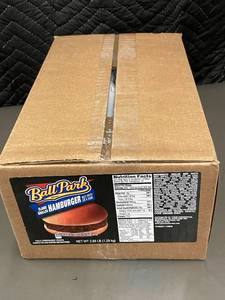 lot 162 image: H - Ball Park Flame Grilled Hamburger Beef Patties on a Bun 2.85 lb Box