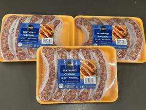 lot 169 image: D - Lot of 3 Signature Select Original Bratwurst 19 oz Packages