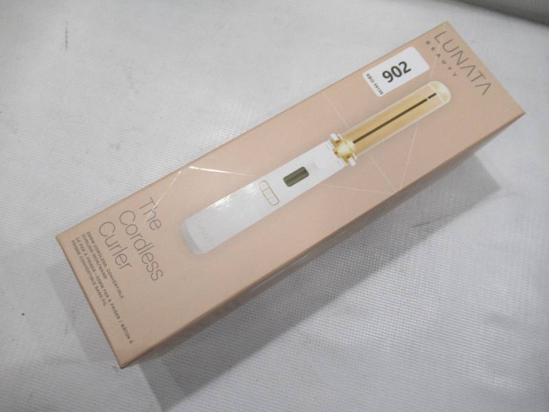 lot 902 image: NEW Lunata Beauty - The Cordless Curler - White