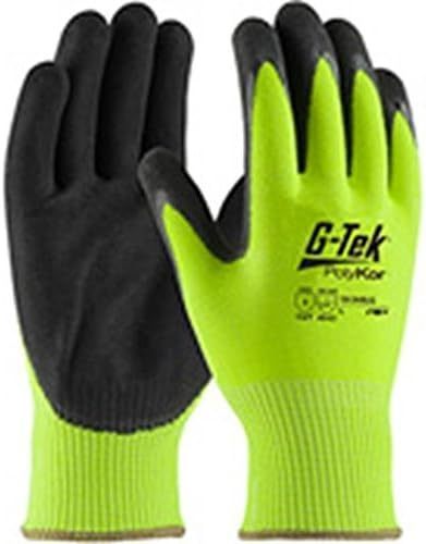 lot 733 image: NEW 2 Pairs of 16-340LGXXL Hi-Vis Seamless Knit HPPEGlass Glove with Double-Dipped Nitrile Coated Micro-Surface Grip on Palm and Fingers