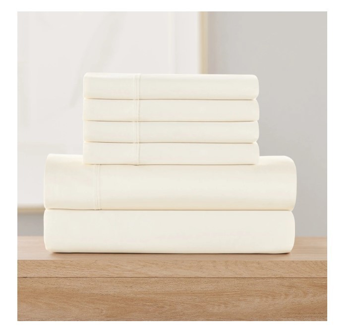 lot 360 image: NEW Members Mark Performance 500-Thread-Count Solid Sheet Set TwinTwin XL - Vanilla