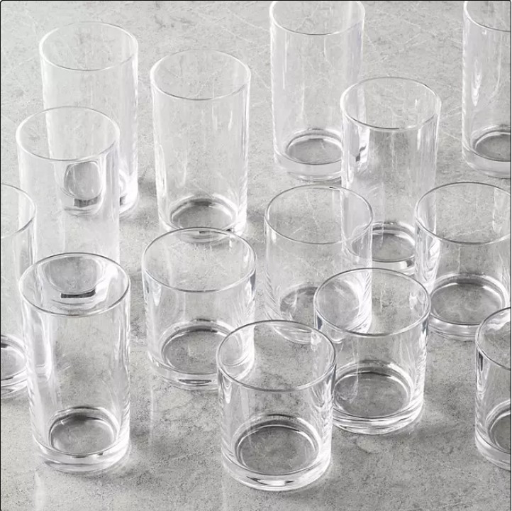 lot 135 image: NEW Members Mark 16-Piece Crystal Drinkware Set - Clear