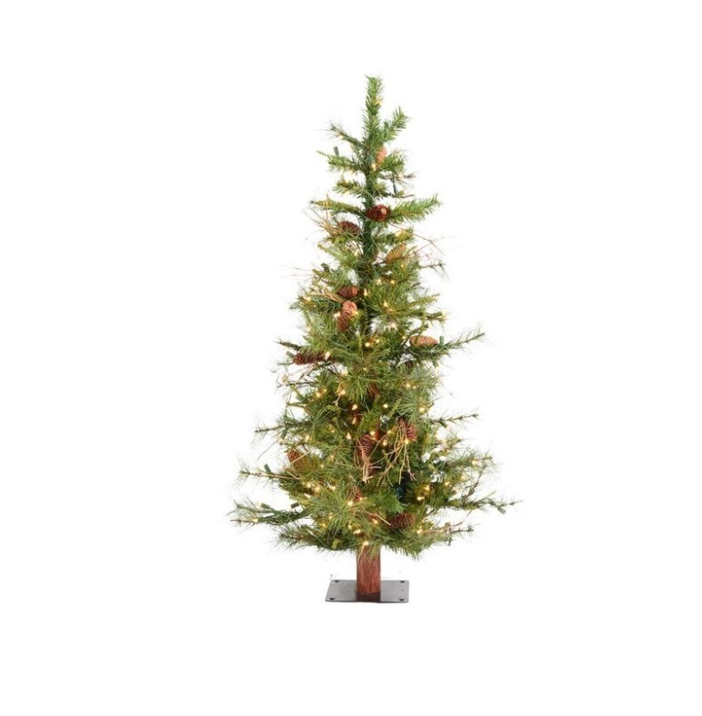 lot 154 image: Vickerman A807541 4-ft Pre-lit Artificial Christmas Tree with Incandescent Lights