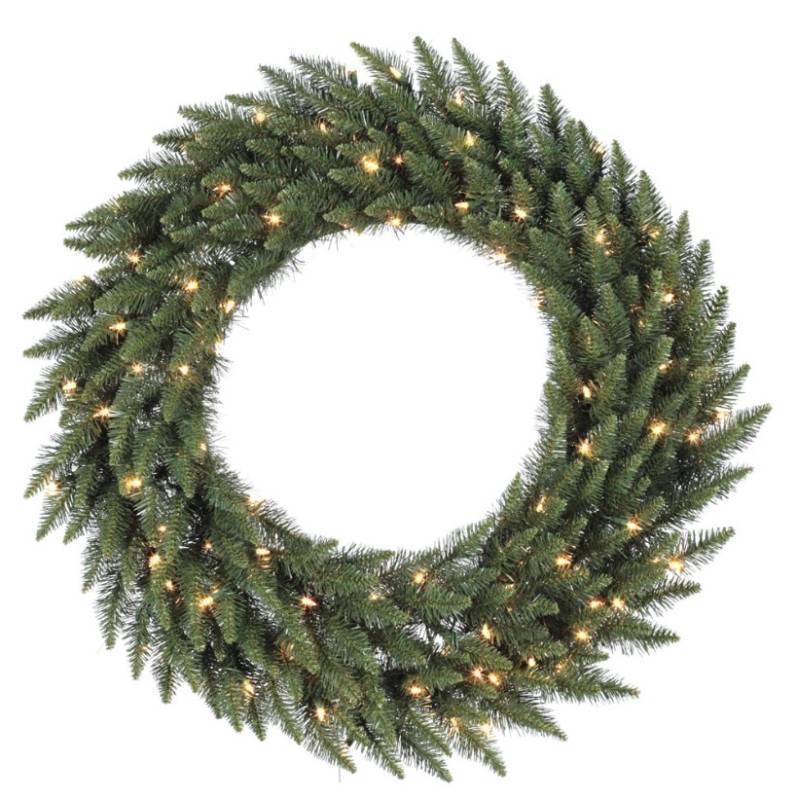 lot 164 image: Vickerman 36 Camdon Fir Artificial Christmas Wreath, Clear Dura-lit Incandescent Mini Lights