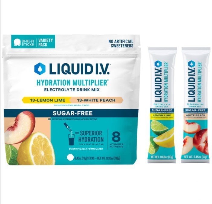 lot 375 image: Liquid I.V. Hydration Multiplier Electrolyte Drink Mix, Sugar Free, Variety Pack, 0.45 oz, 30 Count