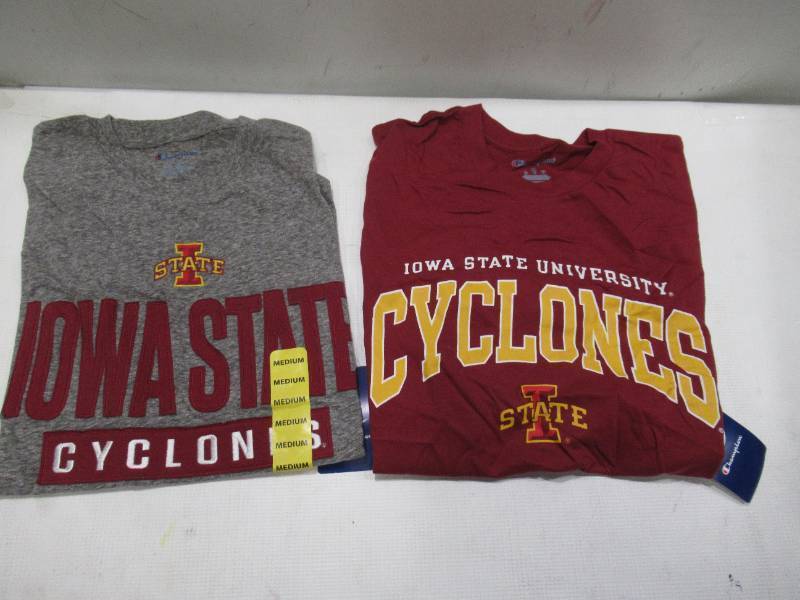 lot 414 image: PAIR of 2 NEW Iowa State Cyclones NCAA Mens Short Sleeve T-Shirts - MEDIUM