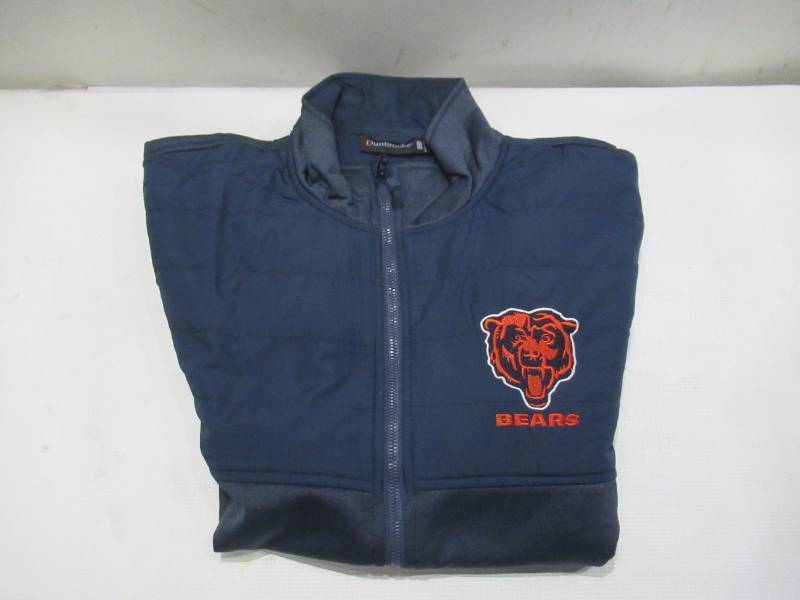 lot 435 image: NEW NFL Team Apparel Chicago Bears Dunbrooke Full Zip Teflon EcoElite Jacket - Blue XXL