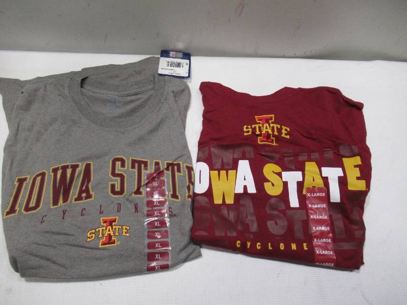 lot 455 image: PAIR of 2 NEW Iowa State Cyclones NCAA Mens Short Sleeve T-Shirts - XL