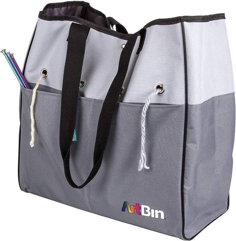 lot 458 image: NEW ArtBin 6821AG Yarn Tote, Portable Knitting & Crochet Storage Bag with Lift-Out Yarn Organizer