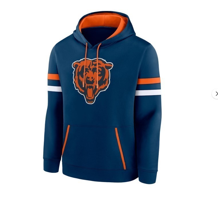 lot 354 image: NEW NFL Team Apparel - NFL GridIron Primary Poly Fleece Pullover Hoodie - Chicago Bears - XL