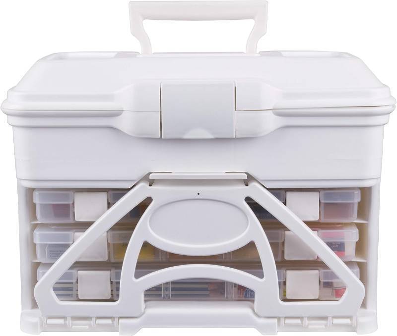 lot 362 image: NEW ArtBin 6994AB Solutions Cabinet, Portable Art & Craft Organizer with Handle & Drawers