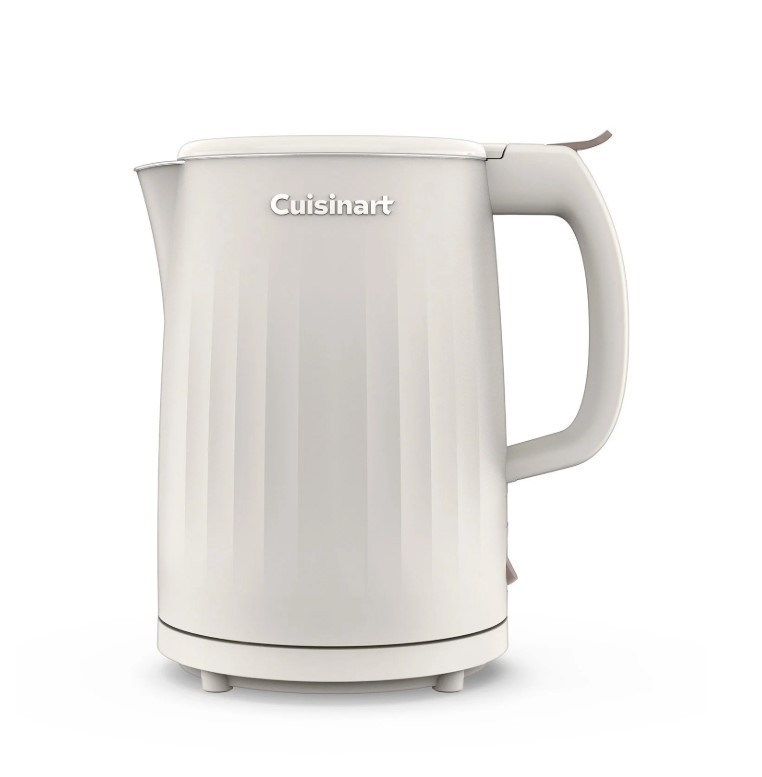 lot 215 image: NEW Cuisinart Soho 1-Liter Double-Wall Electric Kettle with Cord Storage - Truffle