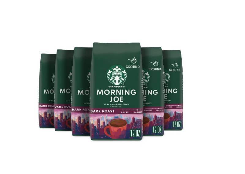lot 294 image: Starbucks Morning Joe Gold Coast Dark Roast Ground Coffee, 12 Ounce (Pack Of 6)