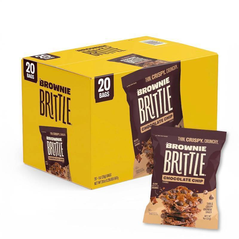 lot 269 image: Brownie Brittle  Original Chocolate Chip Thin and Crispy Sweet Snacks (Pack of 20, 1 oz) - BB 72025