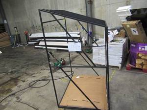 lot 109 image: Welded Black Metal Frame Built to Fit Onto Pallets with Angled Roof - Perfect for Projects