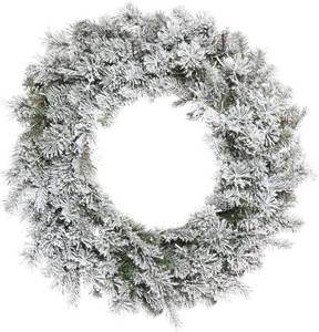 lot 141 image: Vickerman 48 Flocked Kiana Artificial Christmas Wreath, Unlit