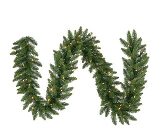 lot 151 image: Vickerman A861115LED 50 ft. Christmas Garland - Camdon Fir Pre-Lit with Multi-Color LED Mini Lights