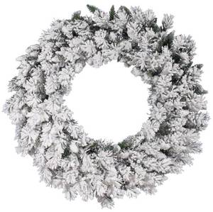 lot 181 image: Vickerman A128247 48 Flocked Snow Ridge Artificial Christmas Wreath, Unlit