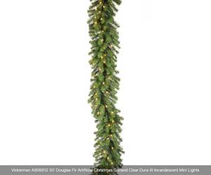 lot 182 image: Vickerman A808812 50 Douglas Fir Artificial Christmas Garland Clear Dura-lit Incandescent Mini Lights