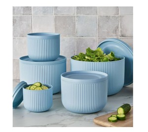 lot 390 image: NEW Members Mark 10-Piece Nested Serve and Store Serving Bowl Set - Blue