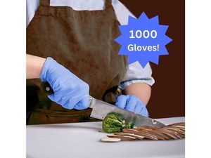 lot 30 image: MSRP $120  1 Case (1000 gloves) NEW Basic NGPF 7002 Synguard Latex-Free Powder-Free Protein-Free Nitrile Exam Gloves - Size Medium