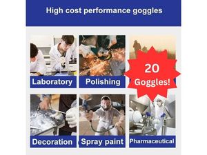 lot 73 image: MSRP $300 1 Case (20 Goggles) High Quality Ultimate Industrial Inc Safety Goggles SG-204&nbspAnti Fog Protective Scratch Resistant UV Ventilated Clear&nbspGoggles Fits Over Glasses Adjustable Bands For At&nbspWork, Job Site, School, Lab & More