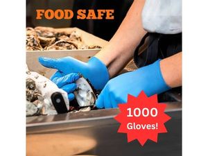 lot 66 image: MSRP $160  1 Case (1000 gloves) NEW&nbspNorthfield Medical Manufacturing Medical Grade Fully Textured Thicker Construction Blue Nitrile Examination Gloves - Size Small -&nbspLatex-Free Powder Free