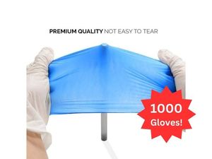 lot 67 image: MSRP $160  1 Case (1000 gloves) NEW&nbspNorthfield Medical Manufacturing Medical Grade Fully Textured Thicker Construction Blue Nitrile Examination Gloves - Size Small -&nbspLatex-Free Powder Free